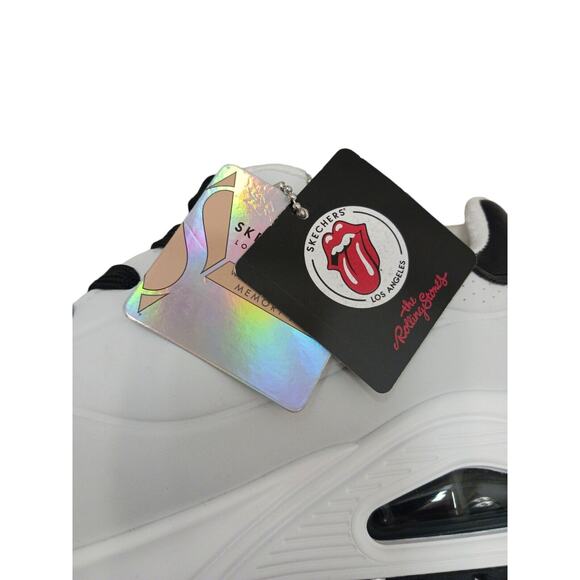 Skechers ROLLING STONES Sneakers Sz 9 White Red Tongue UNO Streetwear PUNK Rock - Picture 3 of 16
